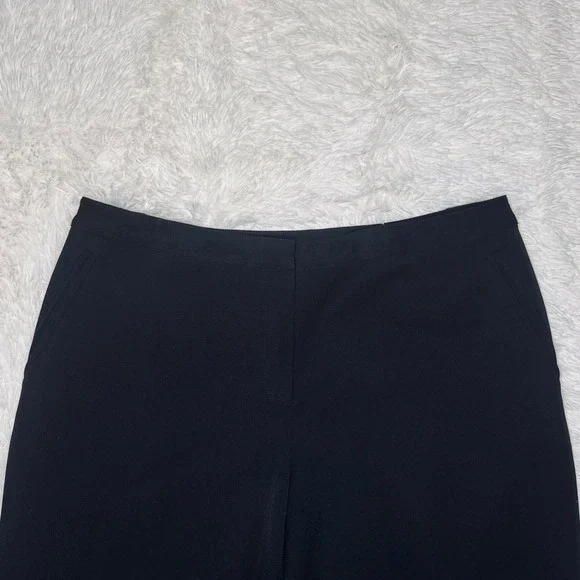 ST JOHN SPORT Black Wide Leg Dress Pants Women Size 16 Button Detail on Waist. - Picture 4 of 10